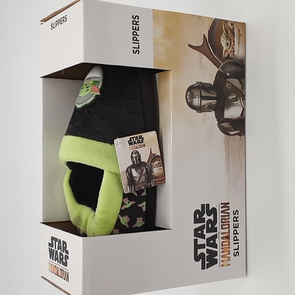 Disney Shoes Star Wars The Mandalorian Grogu Kids Slippers Black